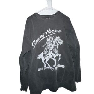 Comfort Colors Charcoal Cowboy Graphic Sweater